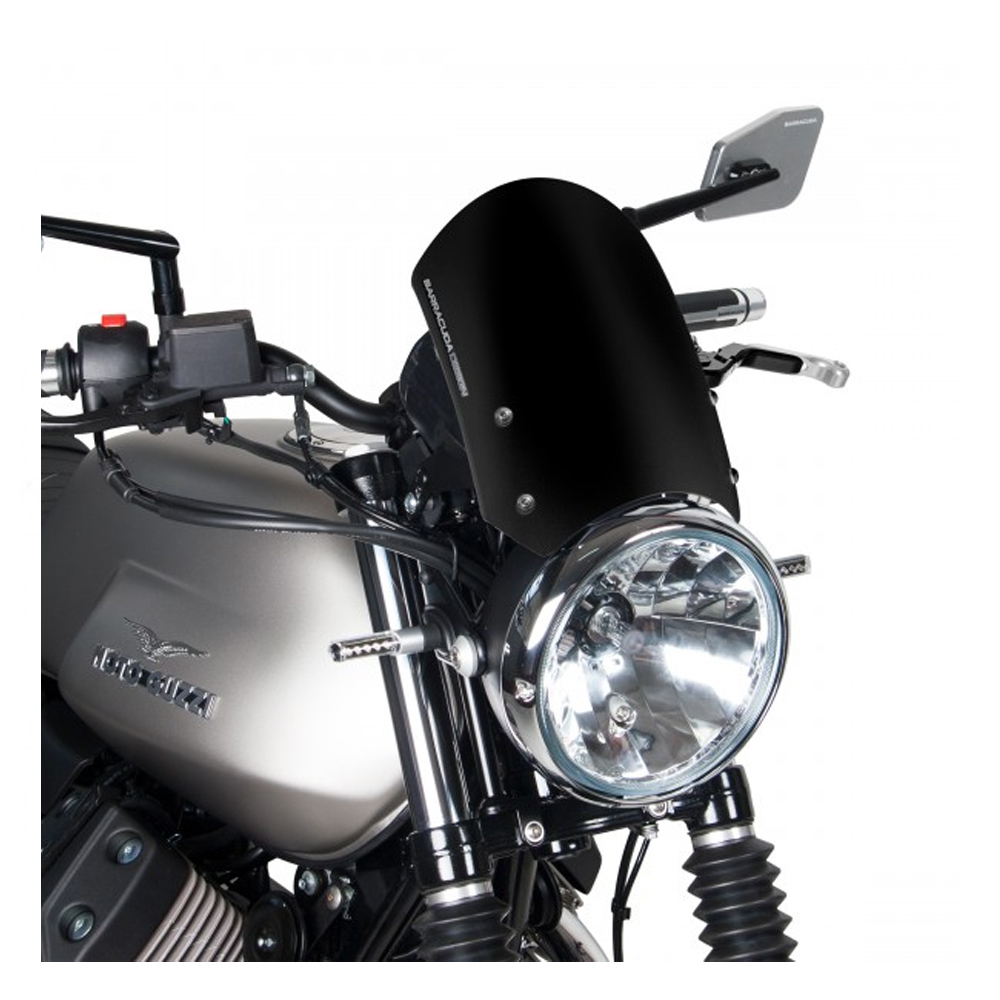 Barracuda Aerosport Aluminium Windscreen, Black for Moto Guzzi V7 III