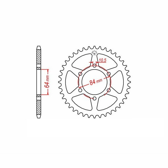 rear sprocket Steel, 41 Teeth, Pitch 530