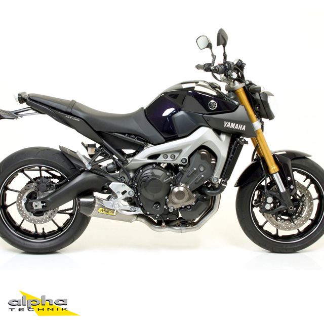 ARROW X-KONE Exhaust for Yamaha MT09 / Tracer 900 2013-, black aluminium with stainless steel end cap (Only with ARROW manifold)