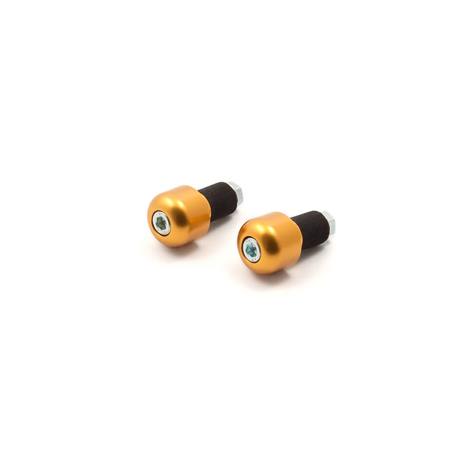 LSL handlebar Bar Ends, Aluminium, Cylindrical, Small, for 22.2 mm handlebar, with Rubber Clamping, Gold