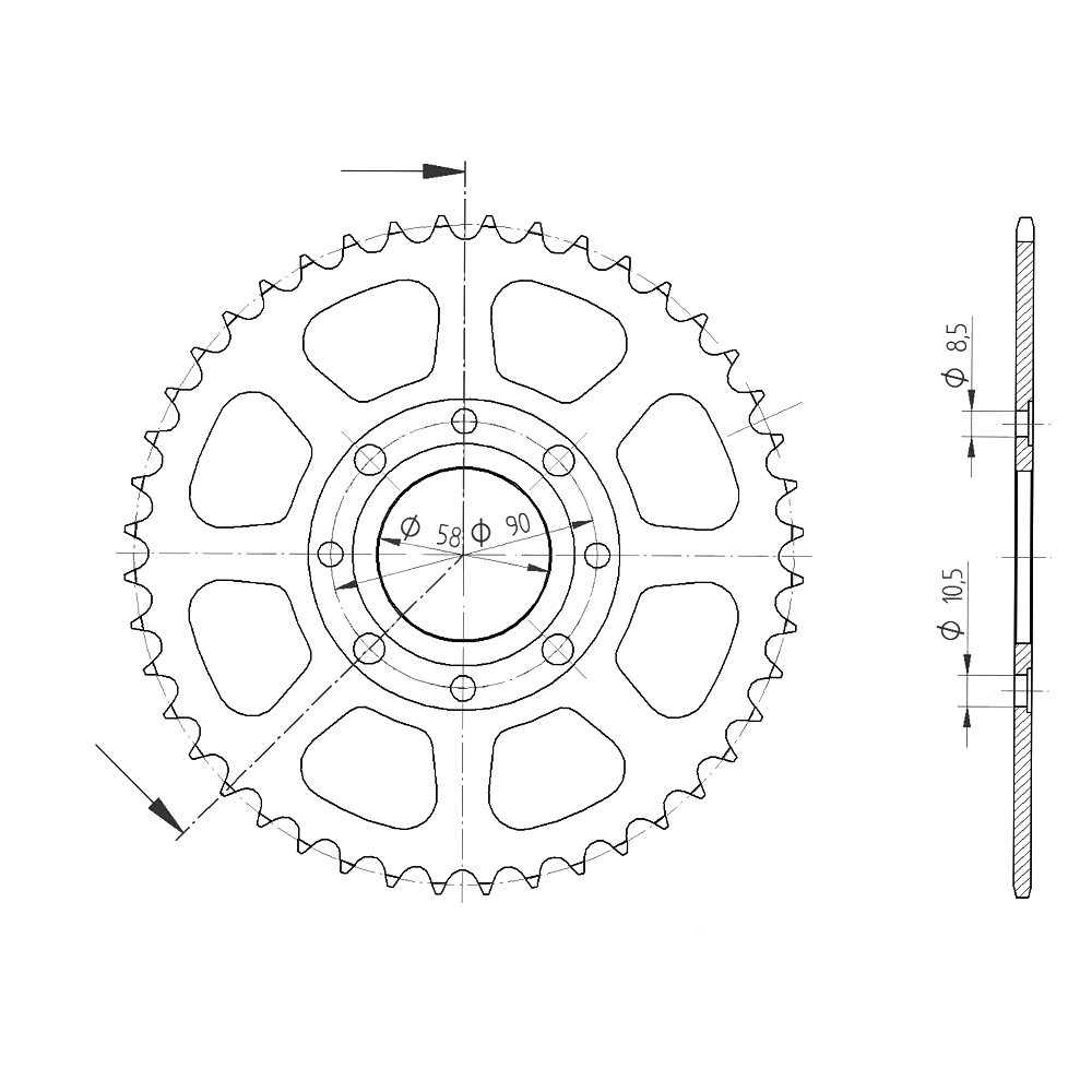 ENUMA chain Kit 520 HO for Honda XL125V Varadero Type JC32