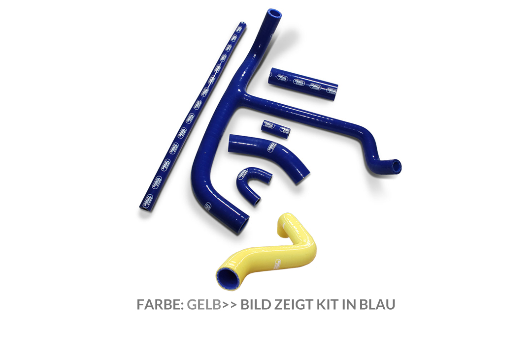 SAMCO SPORT Silicone Hose Kit, 6-piece, in yellow, for Husaberg FE450 / FE550 / FE650 / FS450 / FS550 / FS650