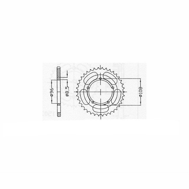 rear sprocket Steel, 49 Teeth, Pitch 428