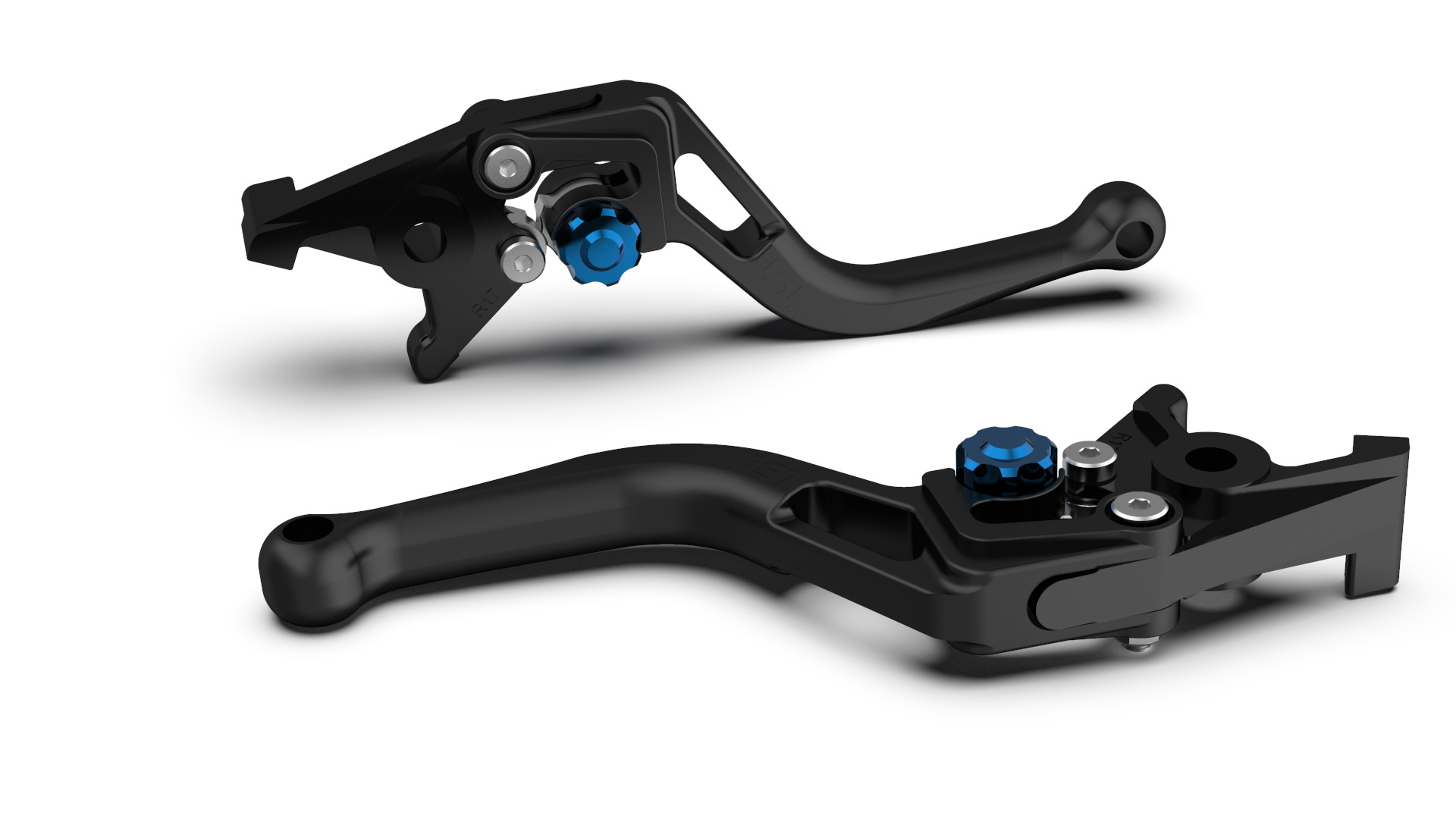 LSL clutch lever BOW L66R, short, black bead-blasted/blue