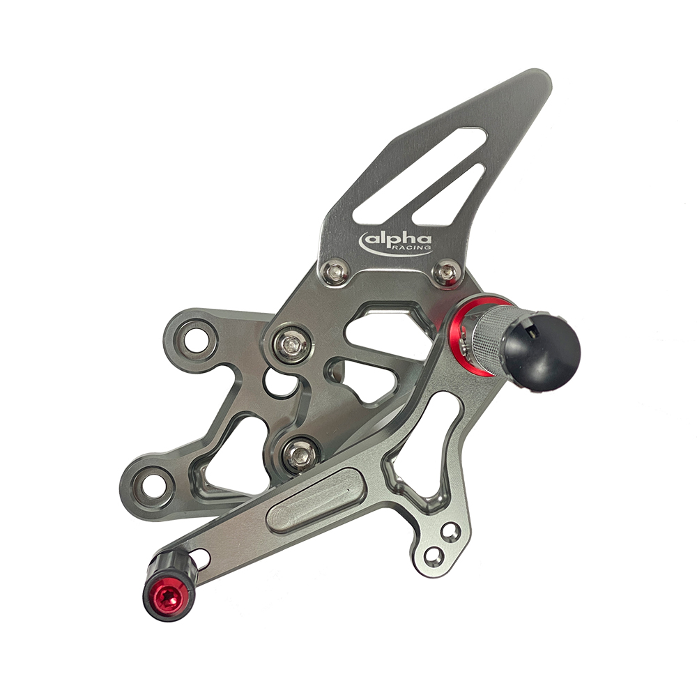 >TRACK< Rearset System, titanium coloured, Yamaha FZ1 (Fazer) 2006-2015 / FZ8 (Fazer) 2010-2013 ABE