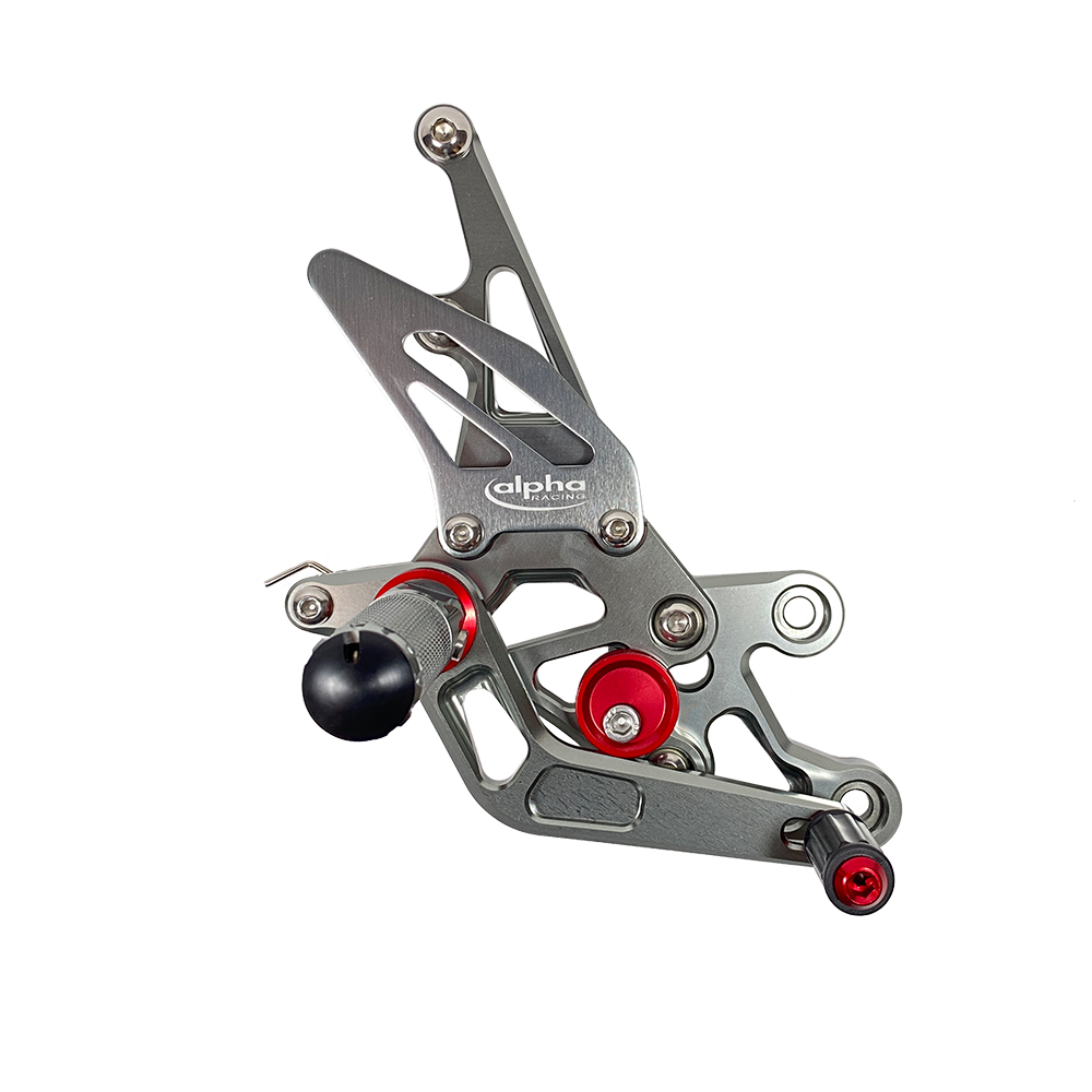 >TRACK< Rearset System, titanium coloured, Yamaha FZ1 (Fazer) 2006-2015 / FZ8 (Fazer) 2010-2013 ABE