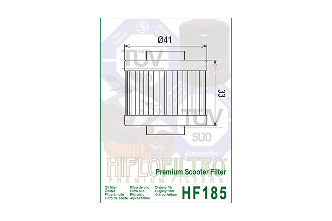 HIFLO oil filter HF185 for various Aprilia / BMW / Peugeot models