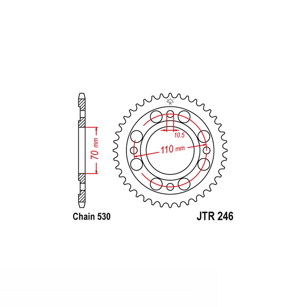 rear sprocket Steel, 41 teeth, pitch 530, incl. bushing