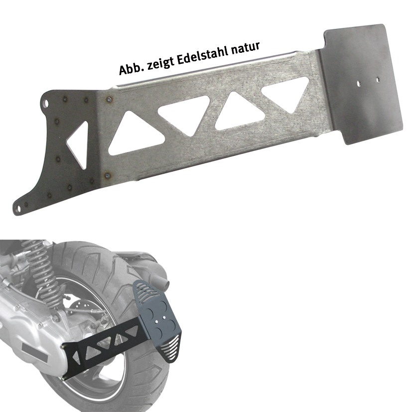 alpha Technik License Plate Holder for Various Light Motorcycles/Scooters, Black