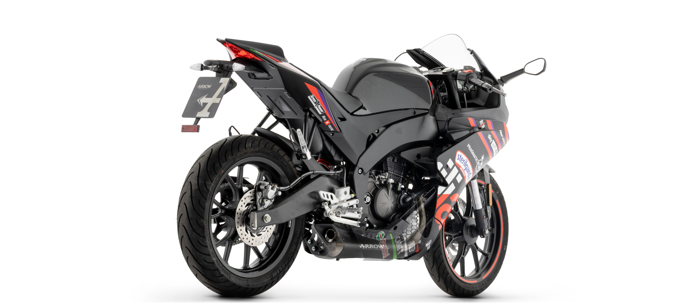 ARROW DARK THUNDER Black Aluminium Exhaust for Aprilia RS125, 2026-