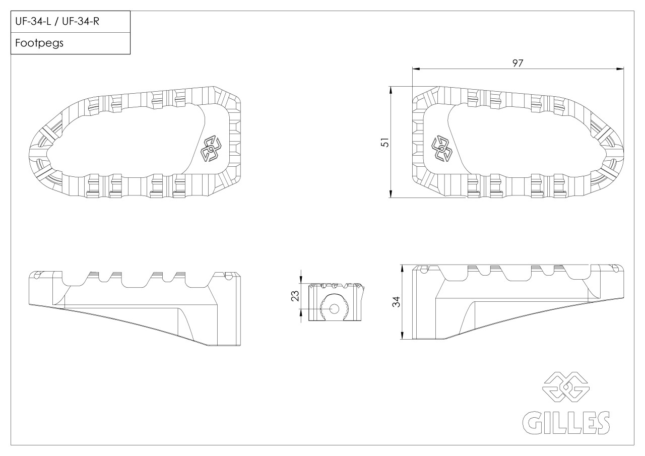 Gilles Pro-X Enduro footresten for Yamaha Tracer 9 / GT / GT+ Type RN99/RN70, from 2020 onwards
