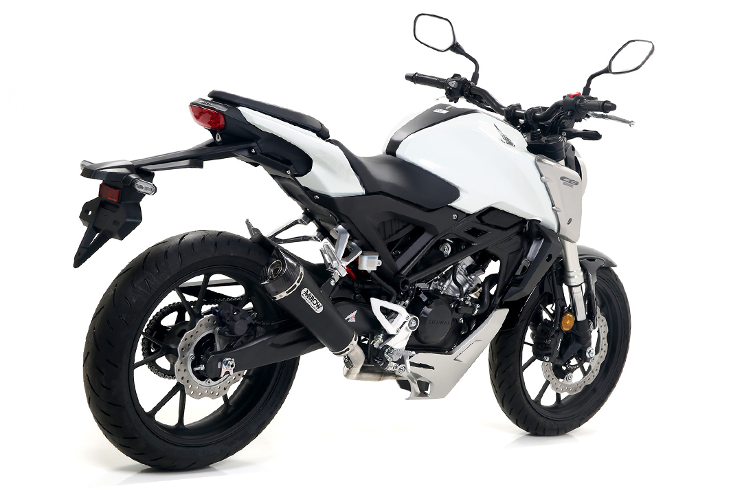 ARROW DARK X-KONE Exhaust for Honda CB125R 2018-, Black Stainless Steel (Only with ARROW Manifold)