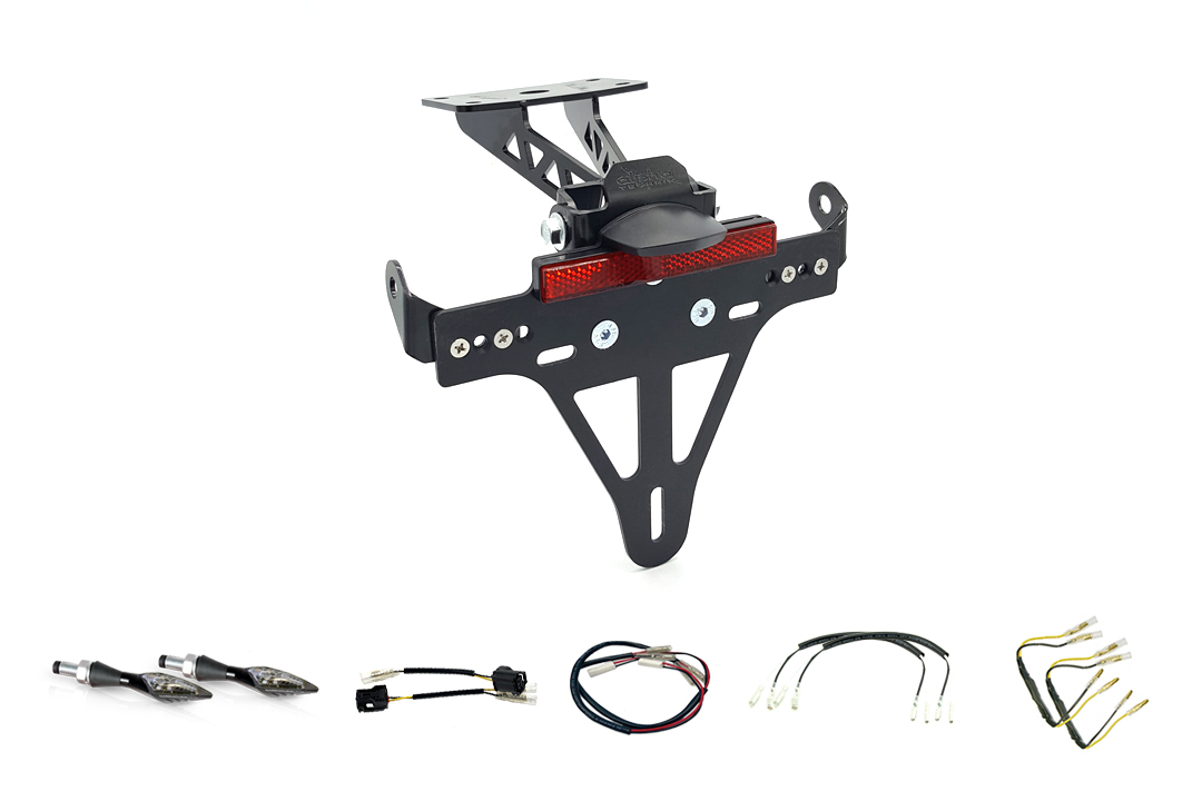 alpha Technik Licence Plate Holder-flasher light, turn signal-Kit X-LED for Yamaha MT-07 RM33 / RM34 from model year 2021- (Rear)