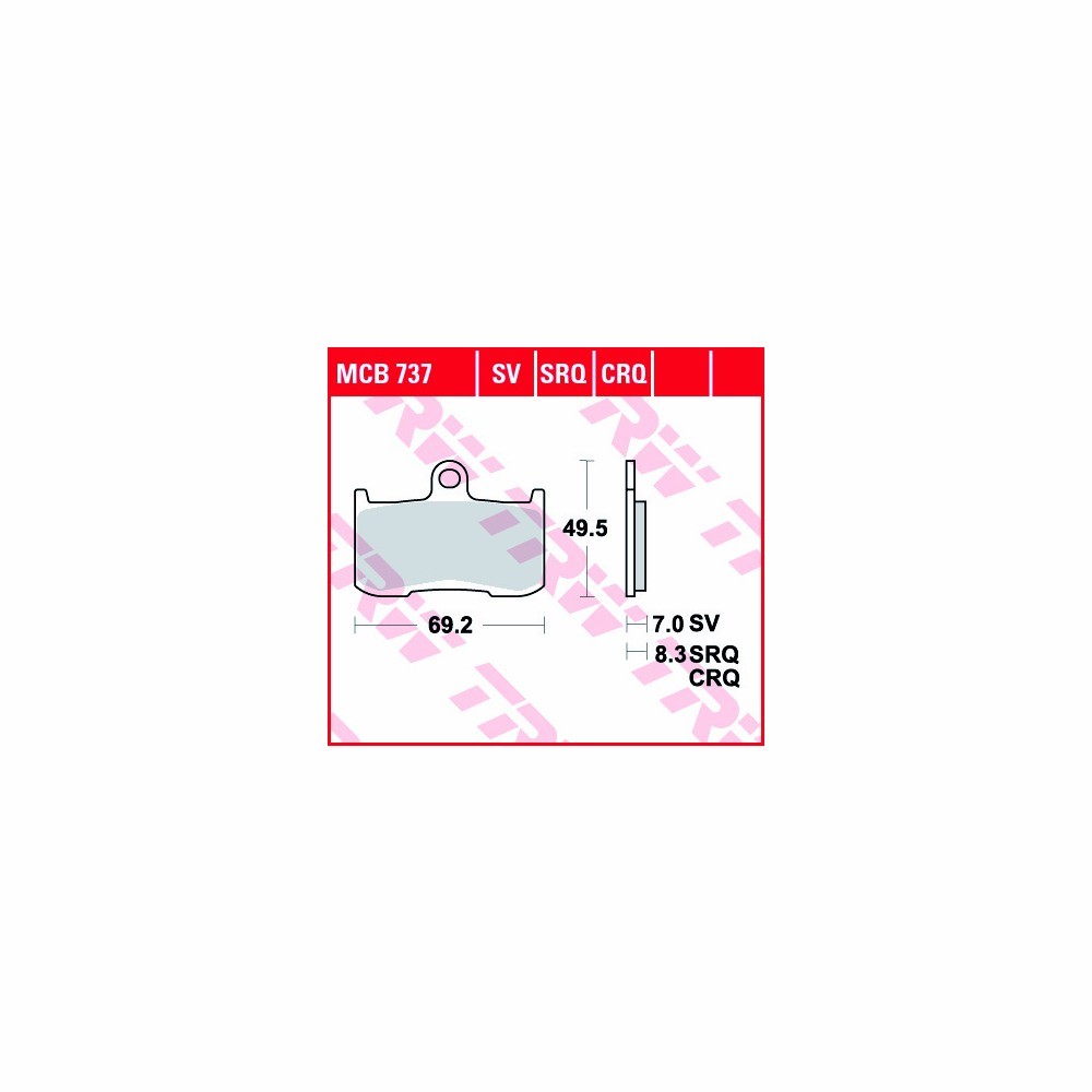 TRW brake pad Pad Set Sinter Street MCB737SV Front