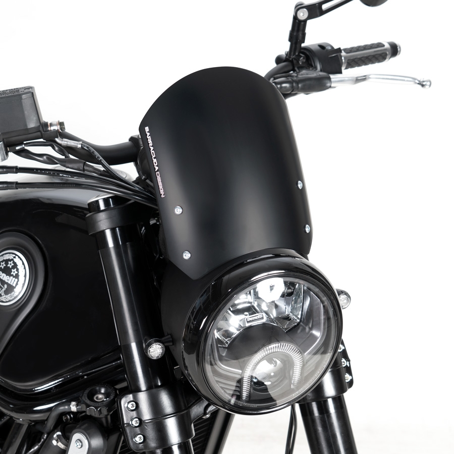 Barracuda Aerosport Aluminium Black Windscreen Benelli Leoncino 500 from Model Year 2017