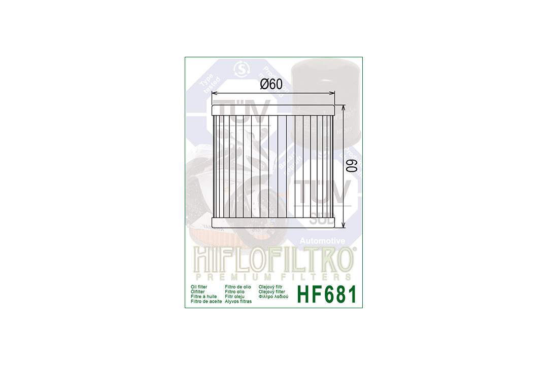 HIFLO oil filter HF681 for various Hyosung models