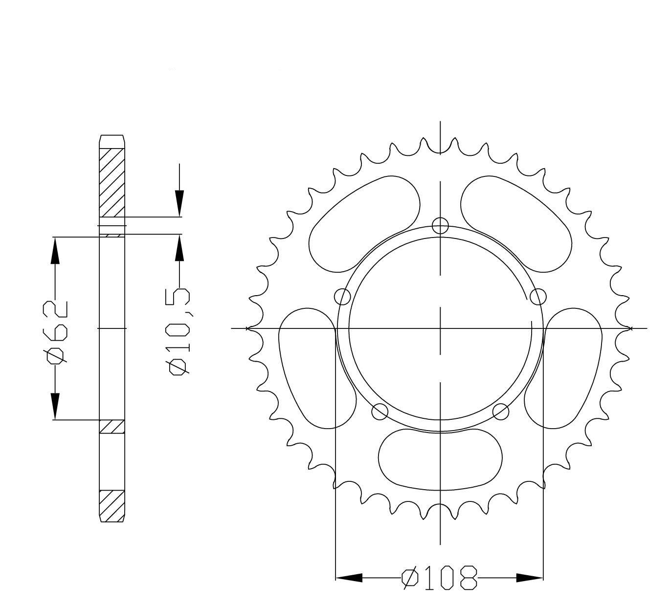 rear sprocket Steel, 50 Teeth, Pitch 428