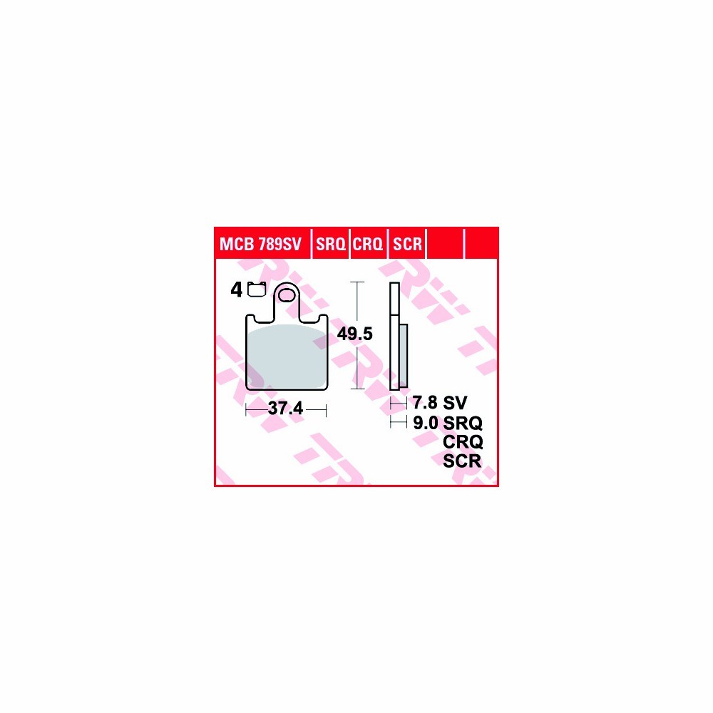 TRW brake pad set Sinter-Carbon MCB789SCR front