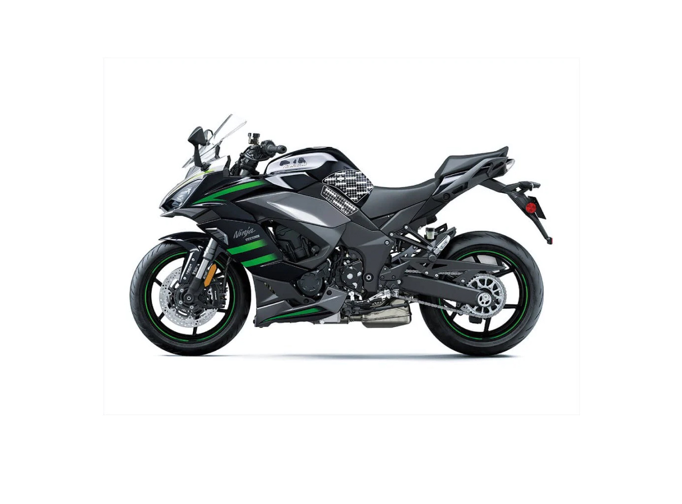Stompgrip fuel tank Pad, hybrid, Icon for Kawasaki Ninja 1000SX model year 2020-2022