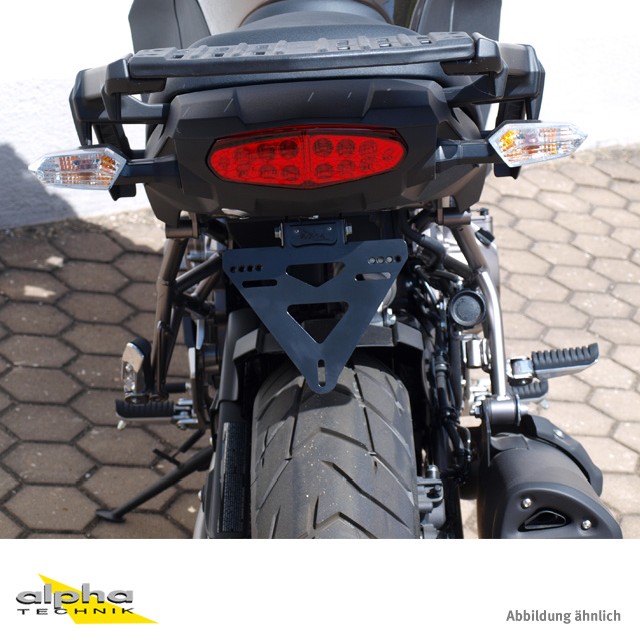 alpha Technik License Plate Holder for Kawasaki Versys 1000; Type LZT00A/B; Model Year 2012-2016