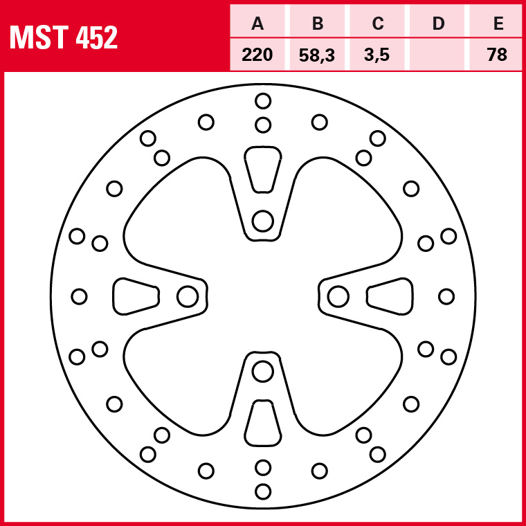 TRW brake disc All-round Rigid MST452