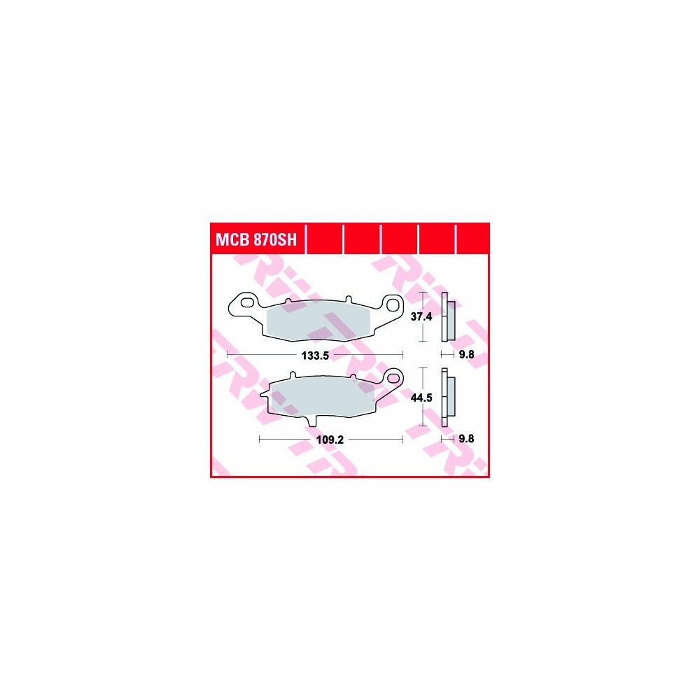 TRW brake pad set Sinter Street MCB870SH rear