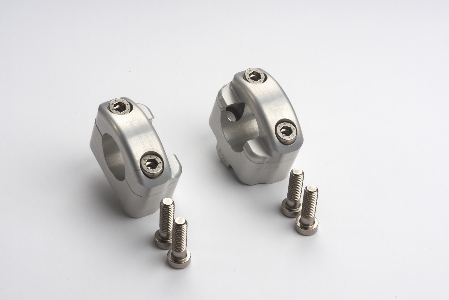 LSL Handlebar Risers Ø22.2/Ø28.6, silver, +25mm Rise