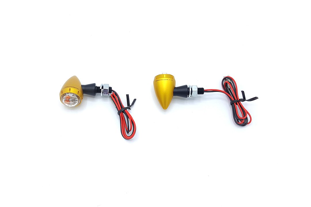 Barracuda flasher light, turn signal S-LED 3 B-LUX with integrated rear and brake light gold