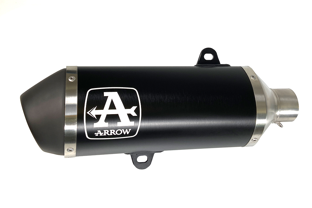 ARROW DARK URBAN Exhaust for Yamaha N-Max 155 2017-, Black Aluminium (Only with ARROW Header)