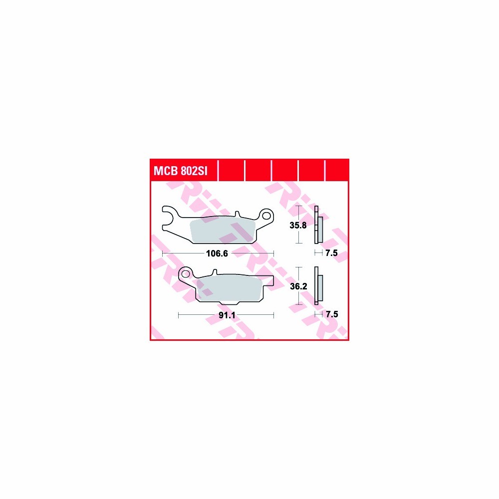 TRW Brake Pad Set Sinter Offroad MCB802SI Front