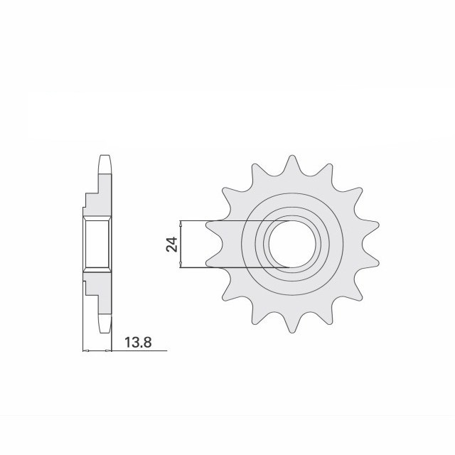 Rubber-damped sprocket, 17 teeth, 530 pitch