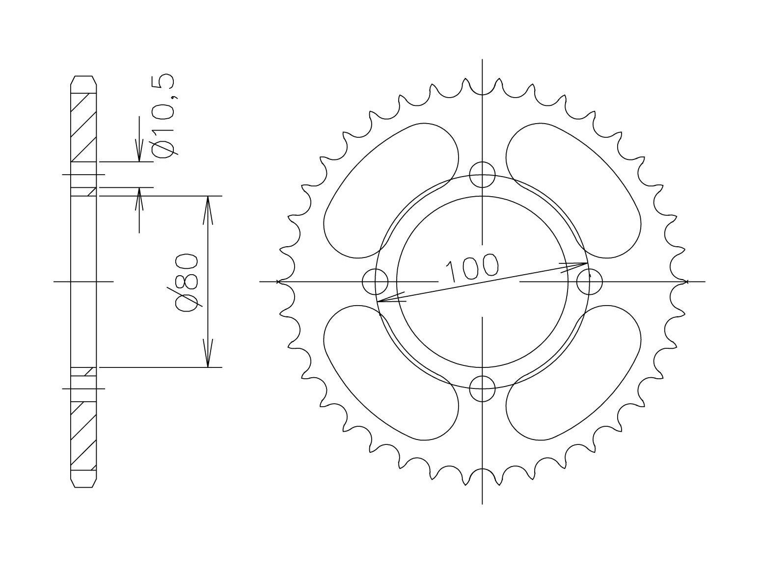 rear sprocket Aluminium, 520 Kawasaki / Suzuki Z-48