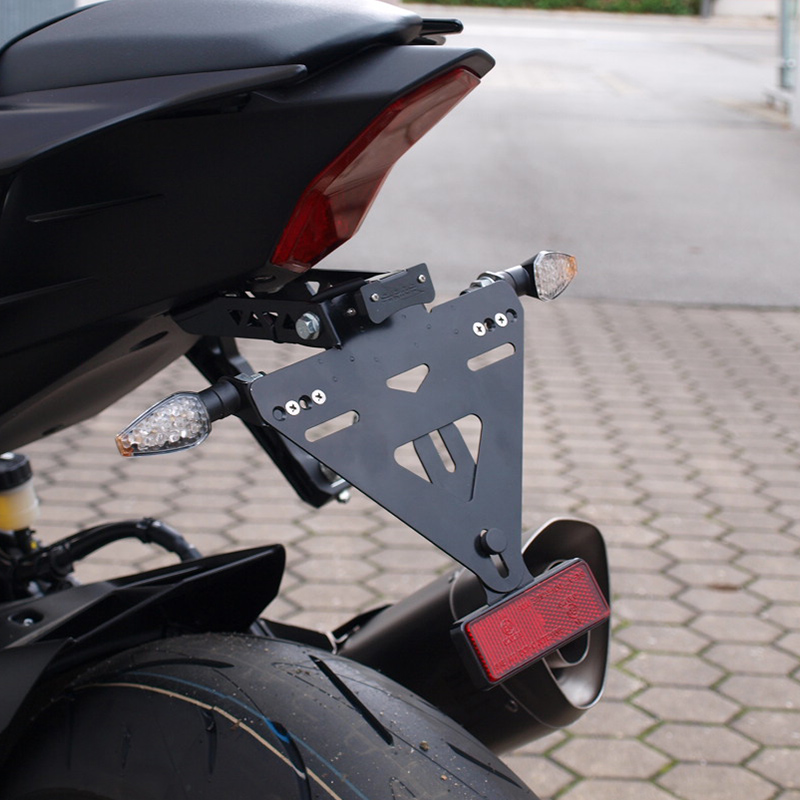 alpha Technik License Plate Holder for Yamaha YZF-R6; Type RJ27; Model Year 2017-