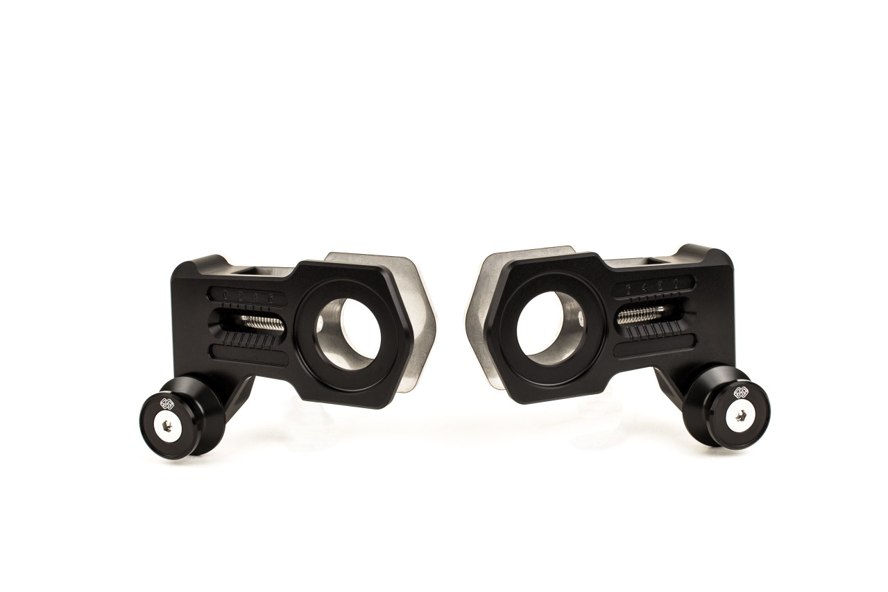 GILLES Axle Block, chain adjuster, Ducati Scrambler 800 and Scrambler 1100, matt black