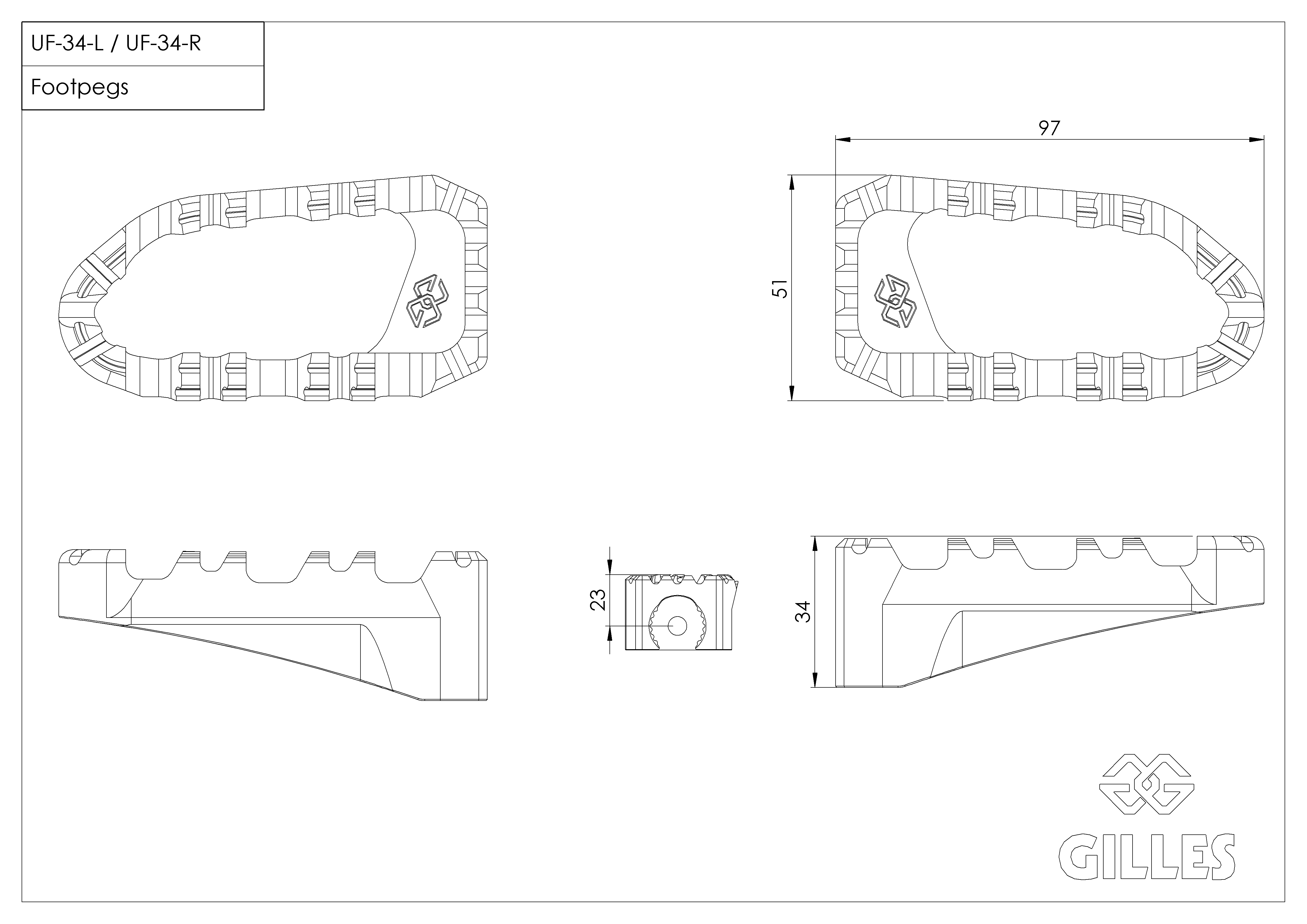 Gilles Pro-X Enduro black for BMW F850GS, R1200GS, R1250GS, R1300GS / Adventure
