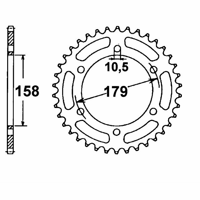 rear sprocket, Steel, 45 Teeth, Pitch 525