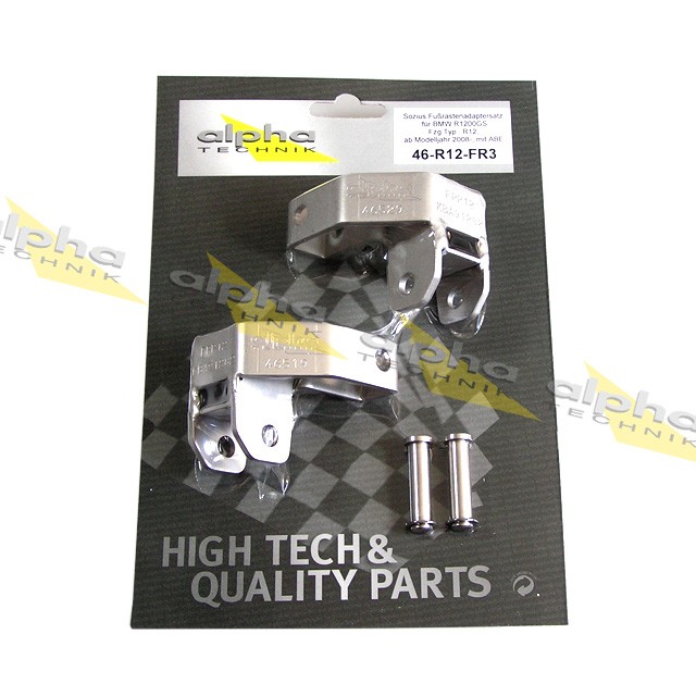 alpha Technik Pillion footrest adapter set BMW R1200GS