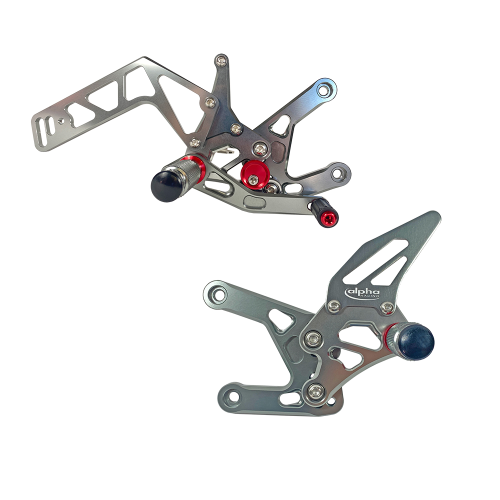 >TRACK< Rearset System, Titanium Colour, Yamaha YZF-R1 RN32 2015-16 RN49 2017-19 RN65 2020- with ABE