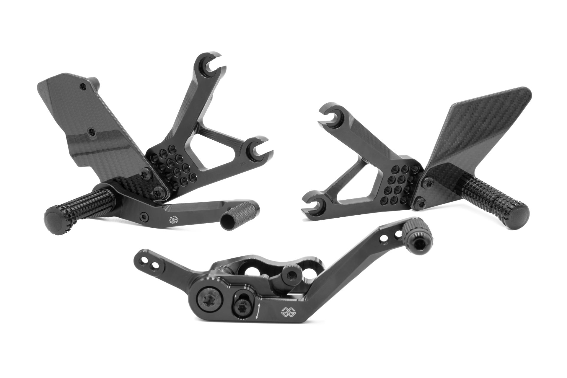 GILLES AS31GT3 footrest Rearsets, Black, for Yamaha YZF-R1 and YZF-R1 M, 2015-2024