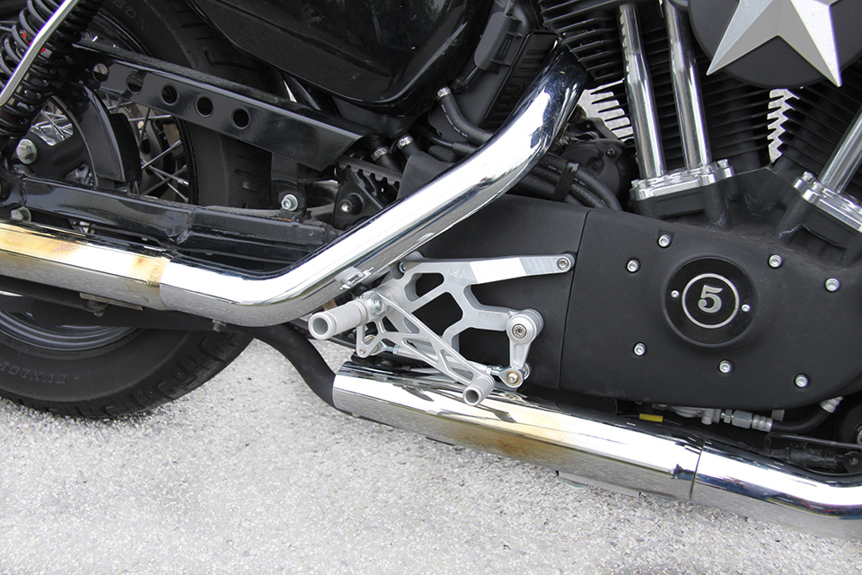 LSL footpeg system with ABE for Harley Davidson Sportster, 2004-2013 without ABS, silver