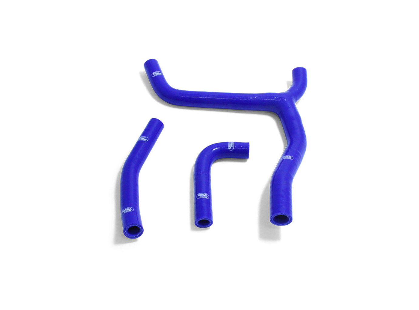 SAMCO SPORT Silicone Hose Kit Y-piece - Race Design blue for Kawasaki KX250 Model Year 2021-2023