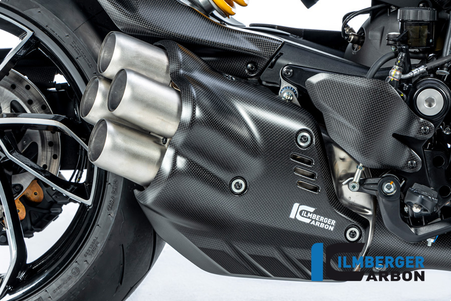 Ilmberger Carbon Silencer Exhaust Heat Shield, Matte, Ducati Diavel V4, 2023-