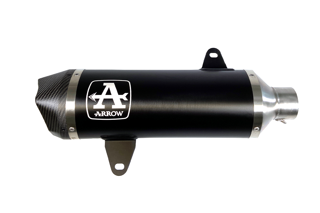 ARROW DARK URBAN Exhaust with Carbon End Cap for Yamaha X-Max 300 and Tricity 300 from Model Year 2021-