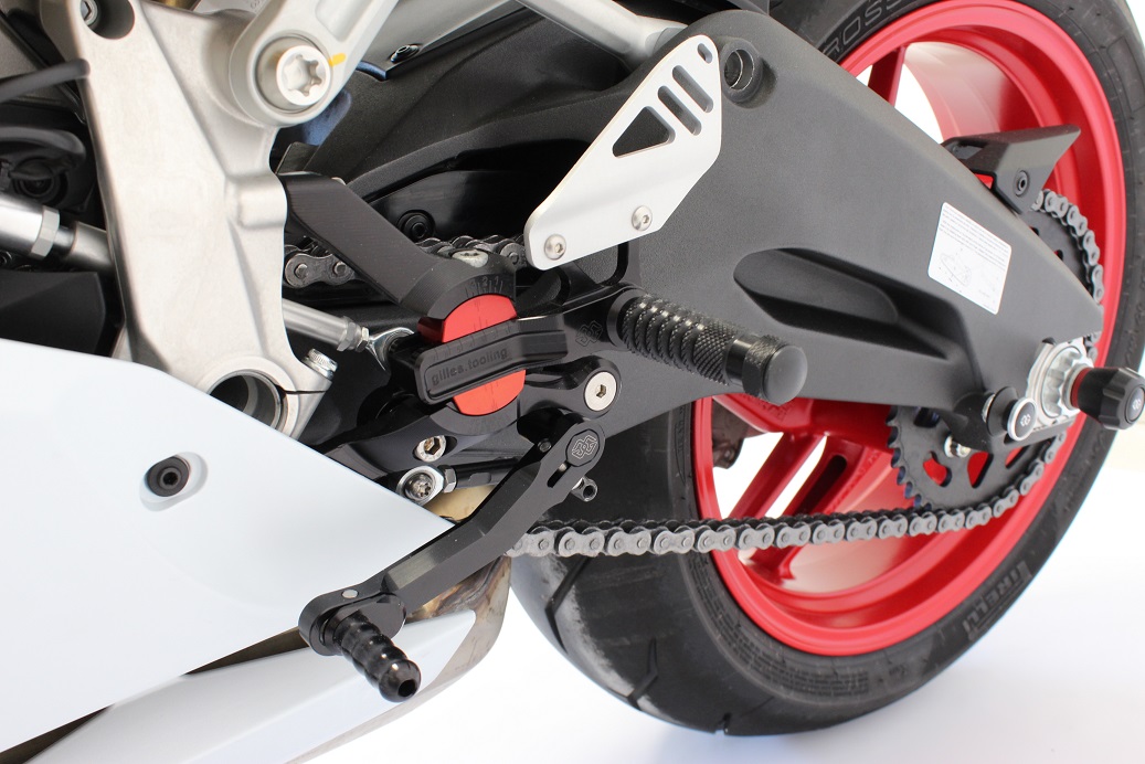 GILLES VCR footrest rearset system for Ducati 959 Panigale, rear