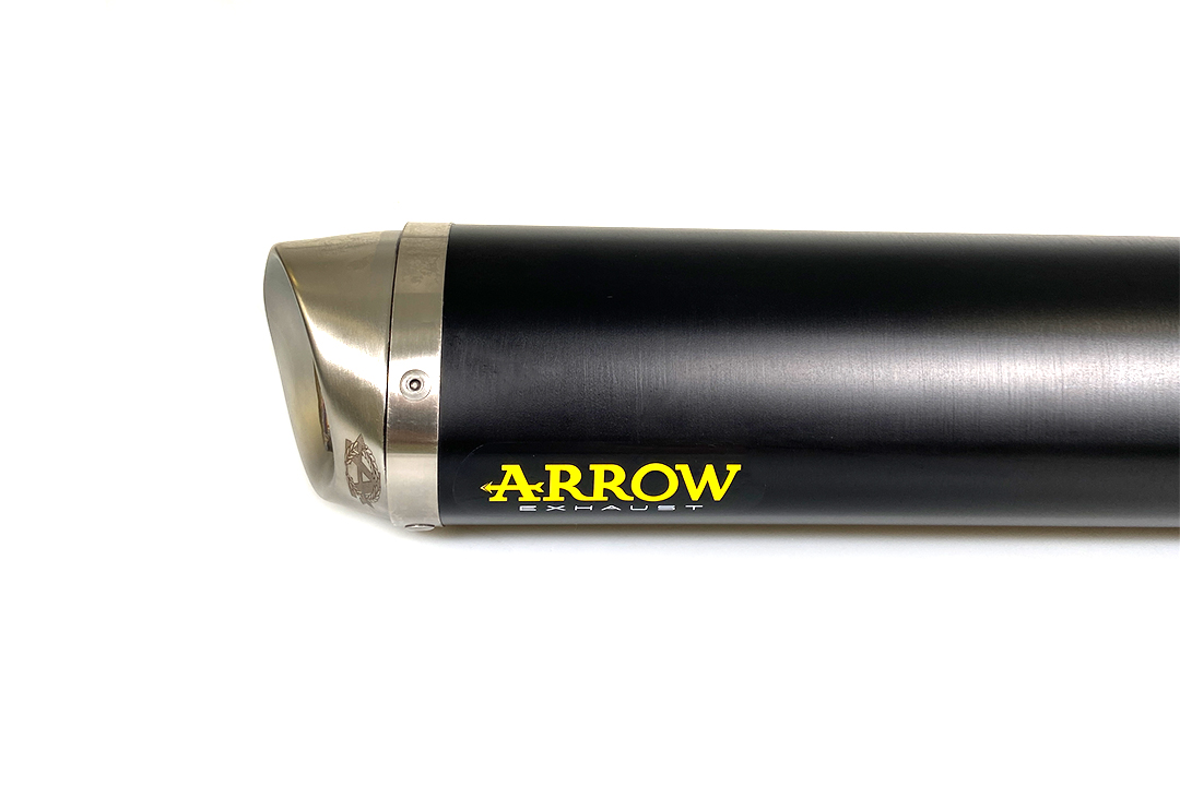 ARROW DARK THUNDER Black Aluminium Exhaust with Stainless Steel End Cap for Yamaha YZF-R125 2019- MT125 2019-