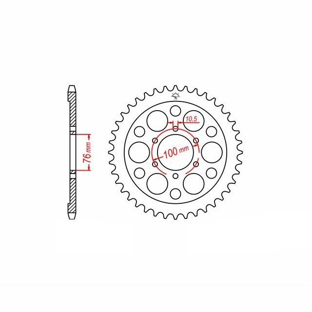 rear sprocket Steel, 42 Teeth, Pitch 630