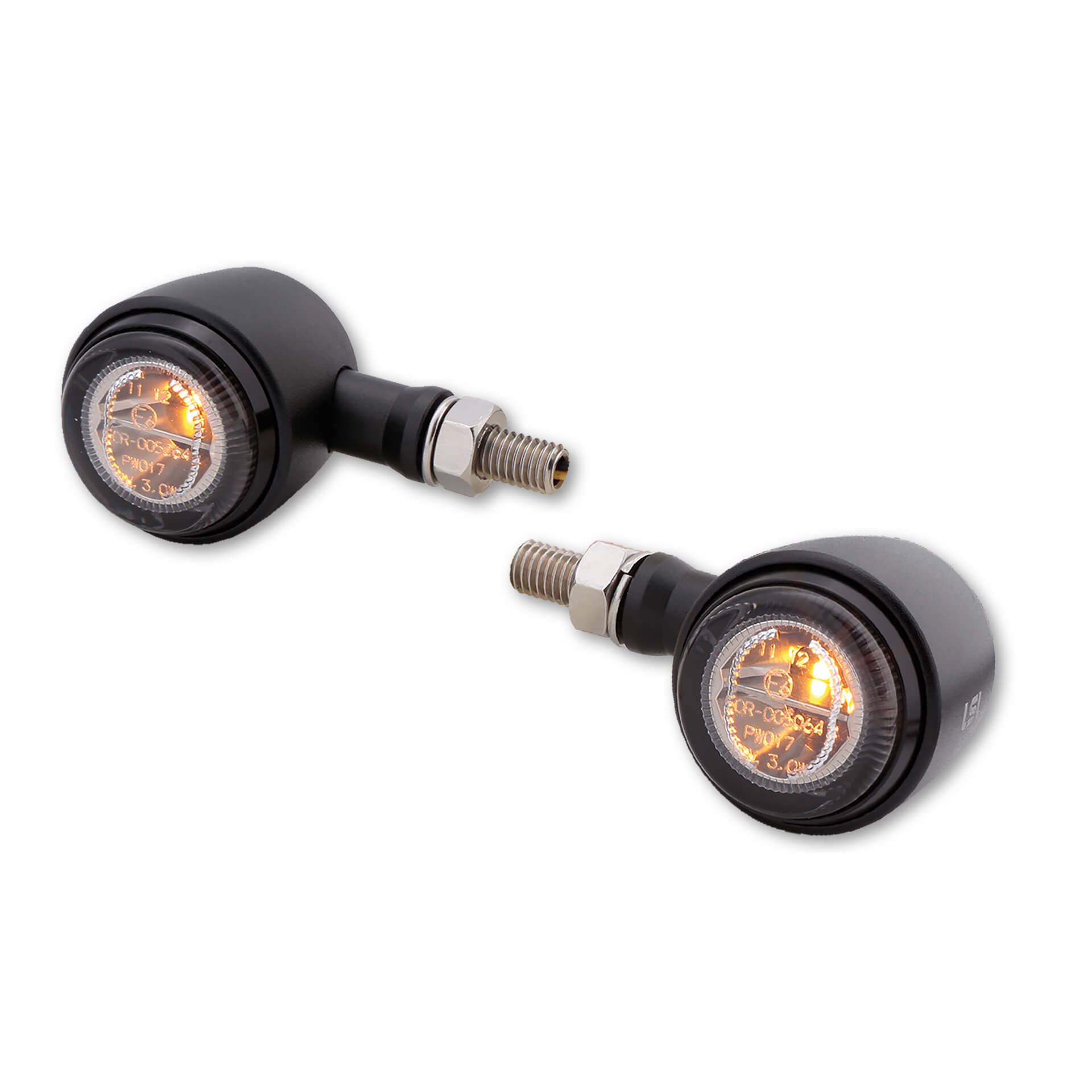 LSL RETRO LED Blinker, schwarz, getönter Reflektor, Paar, E-geprüft