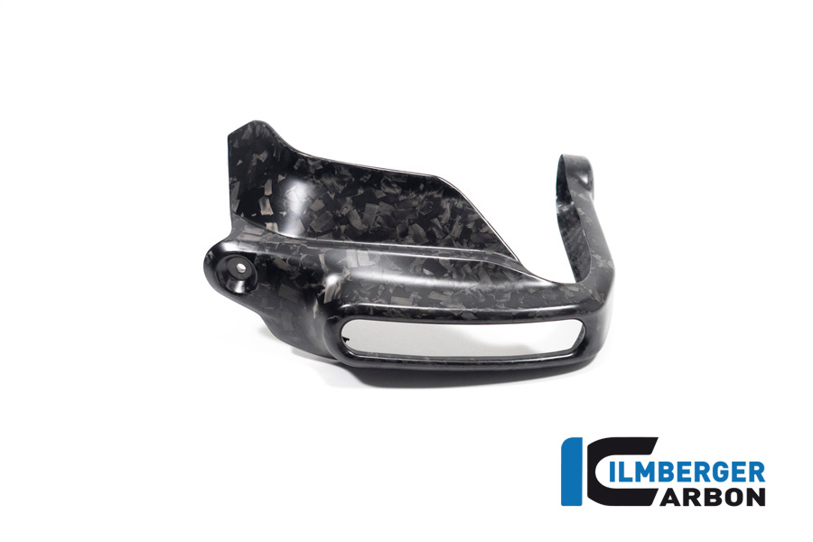 Ilmberger Carbon Large Hand Guard with flasher light, turn signal Mount left side L/S, Black Diamond Carbon, Matt, BMW R1300GS 2023-