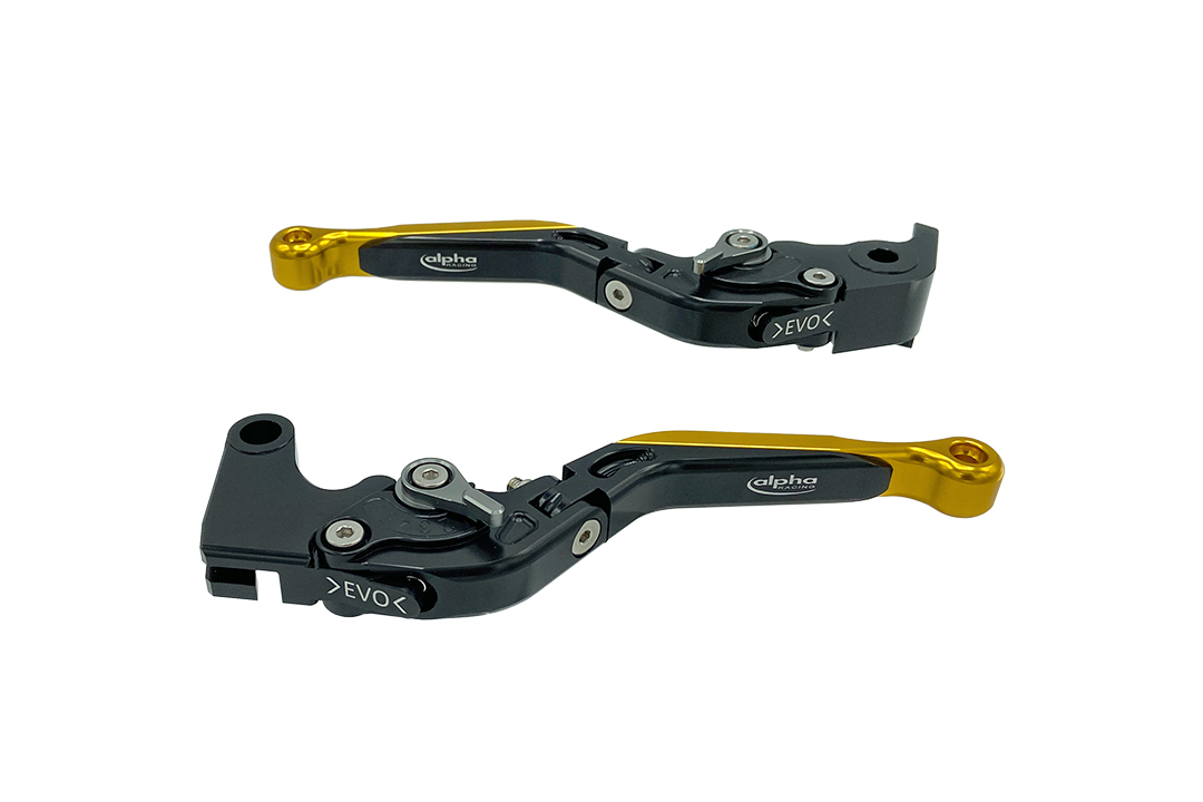 Colored front part for levers EVO by ALPHA RACING, aluminium golden