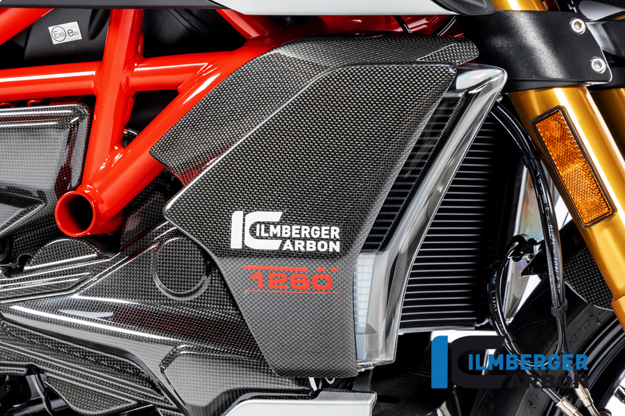 Ilmberger Carbon Water Cooler Cover right side R/S, glossy, Ducati Diavel 1260, 2019-